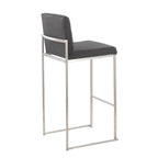 30" Contemporary High Back Barstool in Stainless Steel