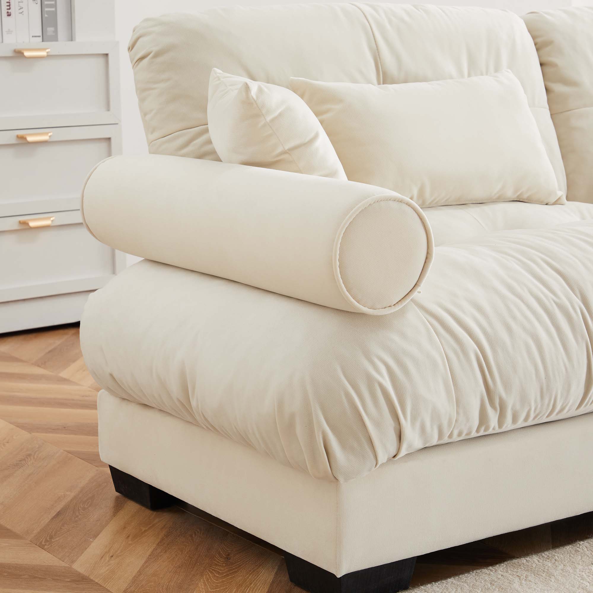 Velvet Modular Sofa Set - Two-Seater & Three-Seater