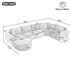 140.5" Oversized Modular Cloud Sectional Sofa