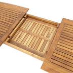 7 Piece Expandable Outdoor Dining Set with Acacia Wood Table and Rope Back Chairs