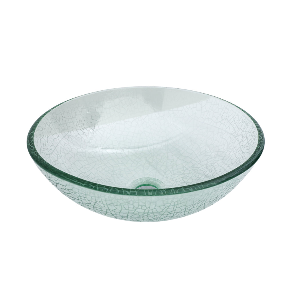 Bathroom Artistic Tempered Crackle-Glass Vessel Sink