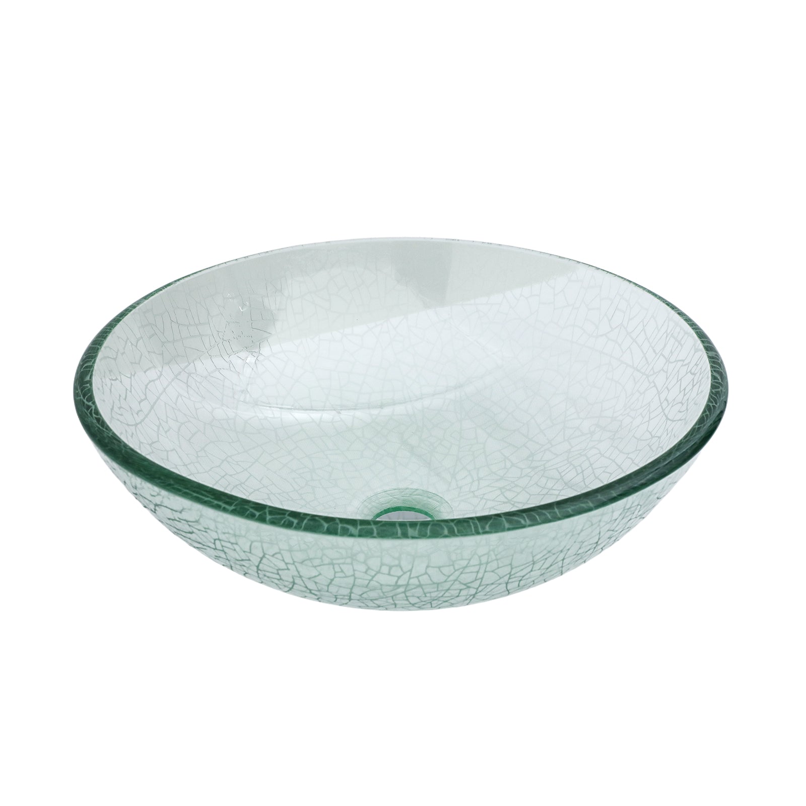 Bathroom Artistic Tempered Crackle-Glass Vessel Sink