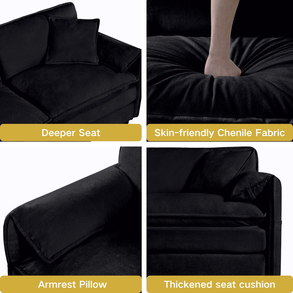 Oversized 57.48" Recliner Chair with Movable Ottoman