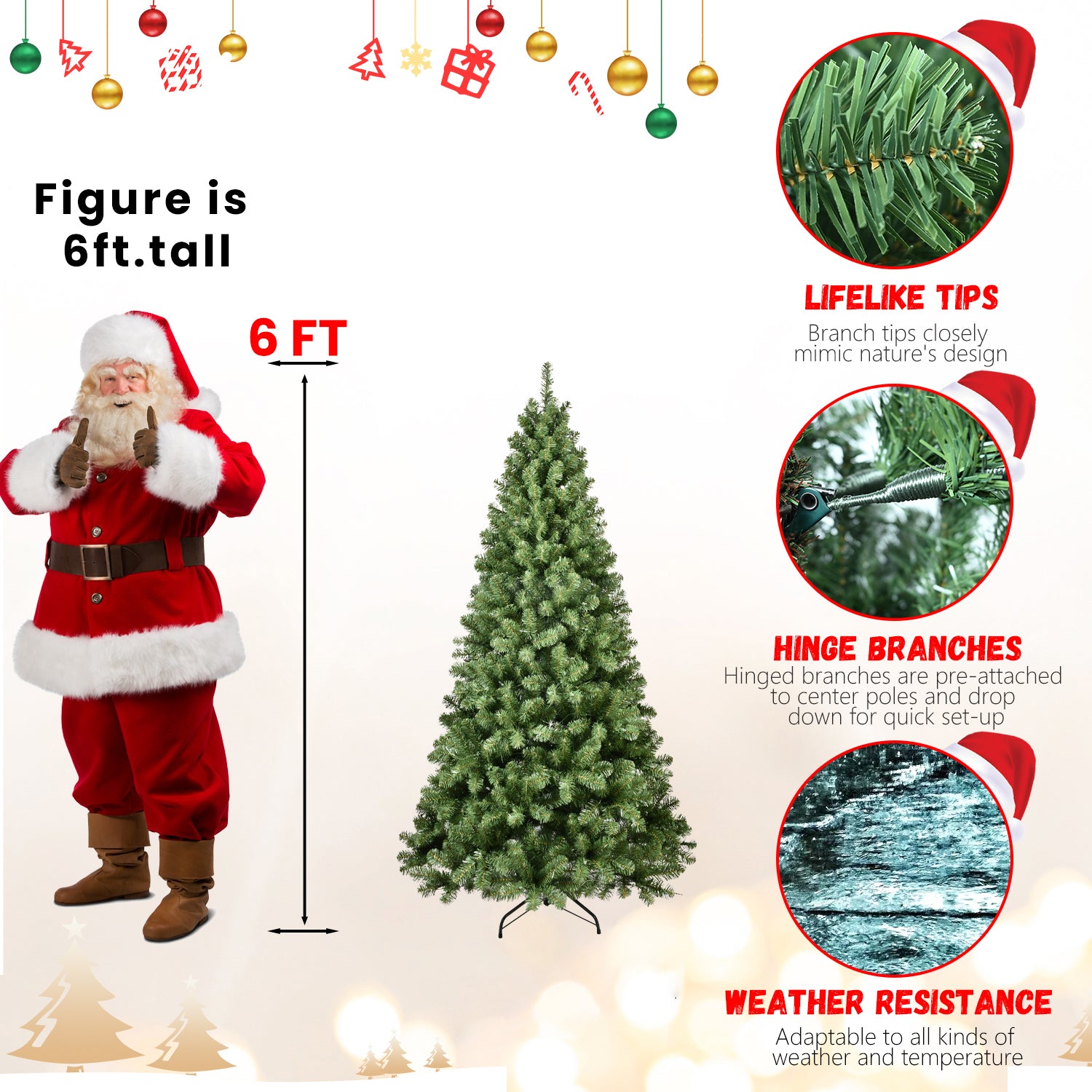 5ft Pre-Lit PVC Christmas Tree
