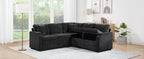 L-shaped Sectional Sofa Bed with Hidden Storage