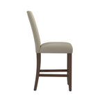 Brown Upholstered Barstools, Set of 2