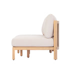 73.23" Outdoor Acacia Wood Frame Three-Seater Sofa