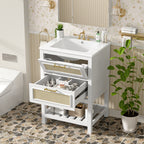 24" Bathroom Vanity with Integrated Ceramic Sink