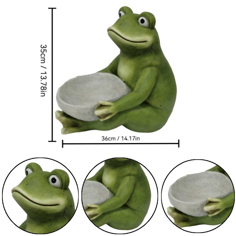 15'' Moss Frog Sculpture
