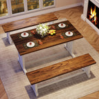 47" Farmhouse 3-Piece Dining Table Set for 2-4