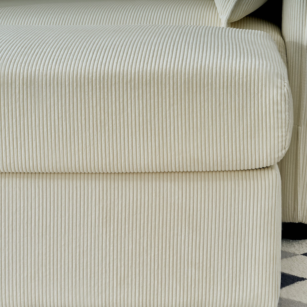 55" Oversized Chaise Lounge Chair Indoor with Ottoman and Storage