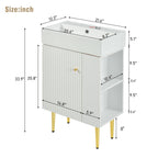 21.6" White Right Side Storage Bathroom Vanity