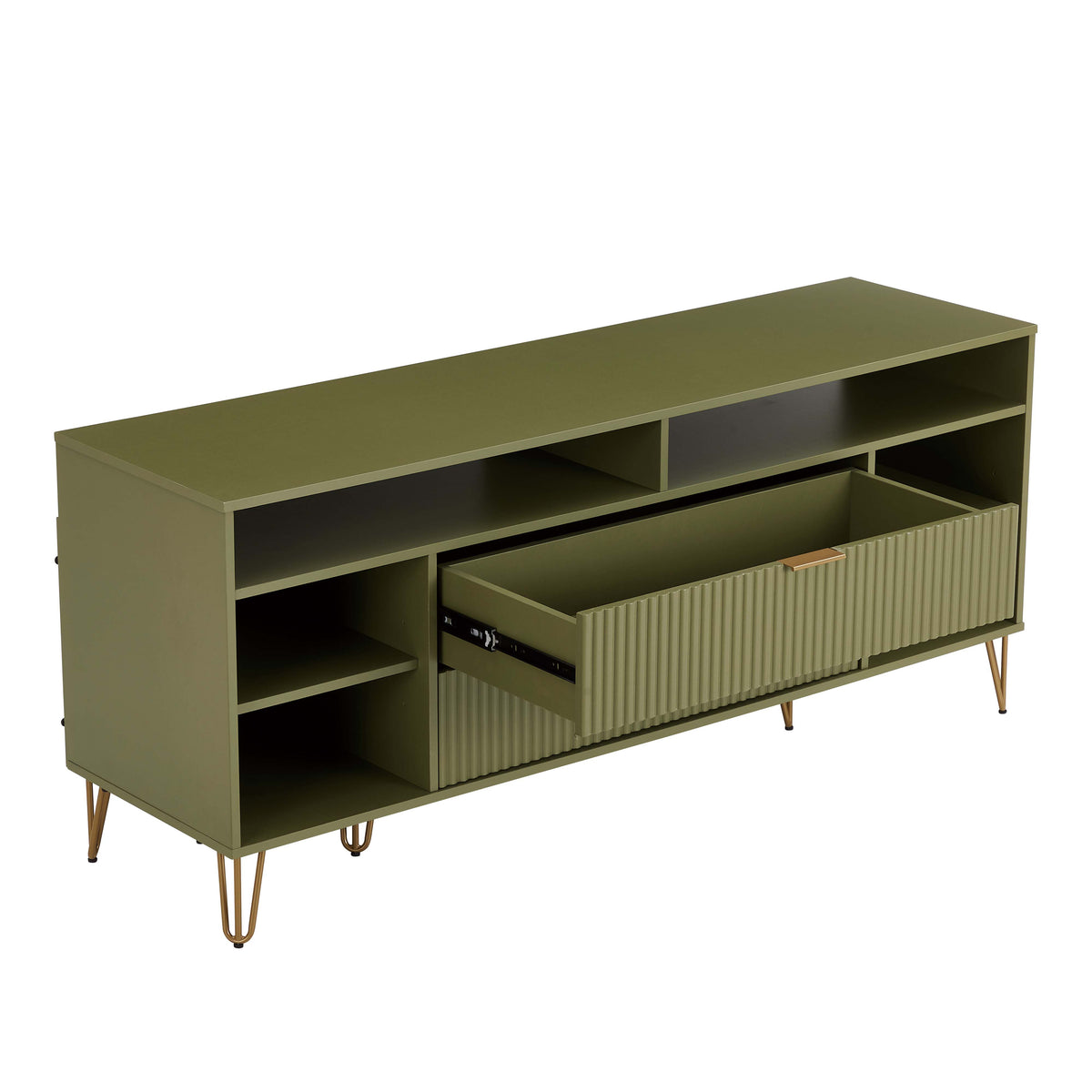 Dumbo 63" Fluted TV Stand in Olive