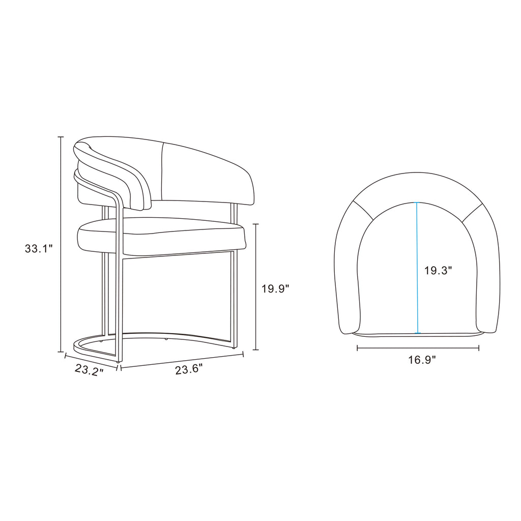 Augusta Metal Vegan Leather Dining Chair