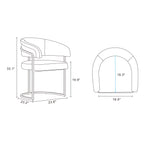 Augusta Metal Vegan Leather Dining Chair