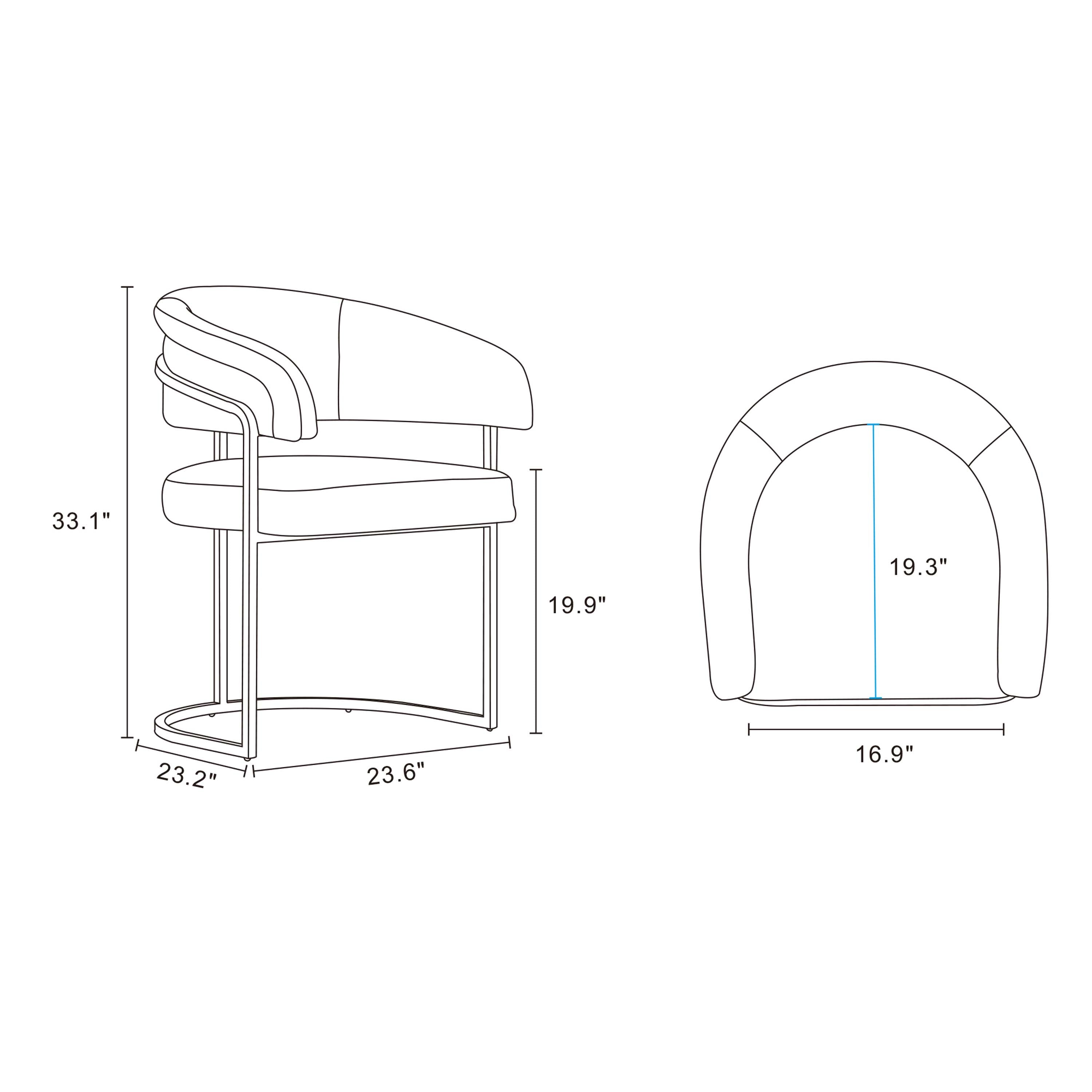 Augusta Metal Vegan Leather Dining Chair