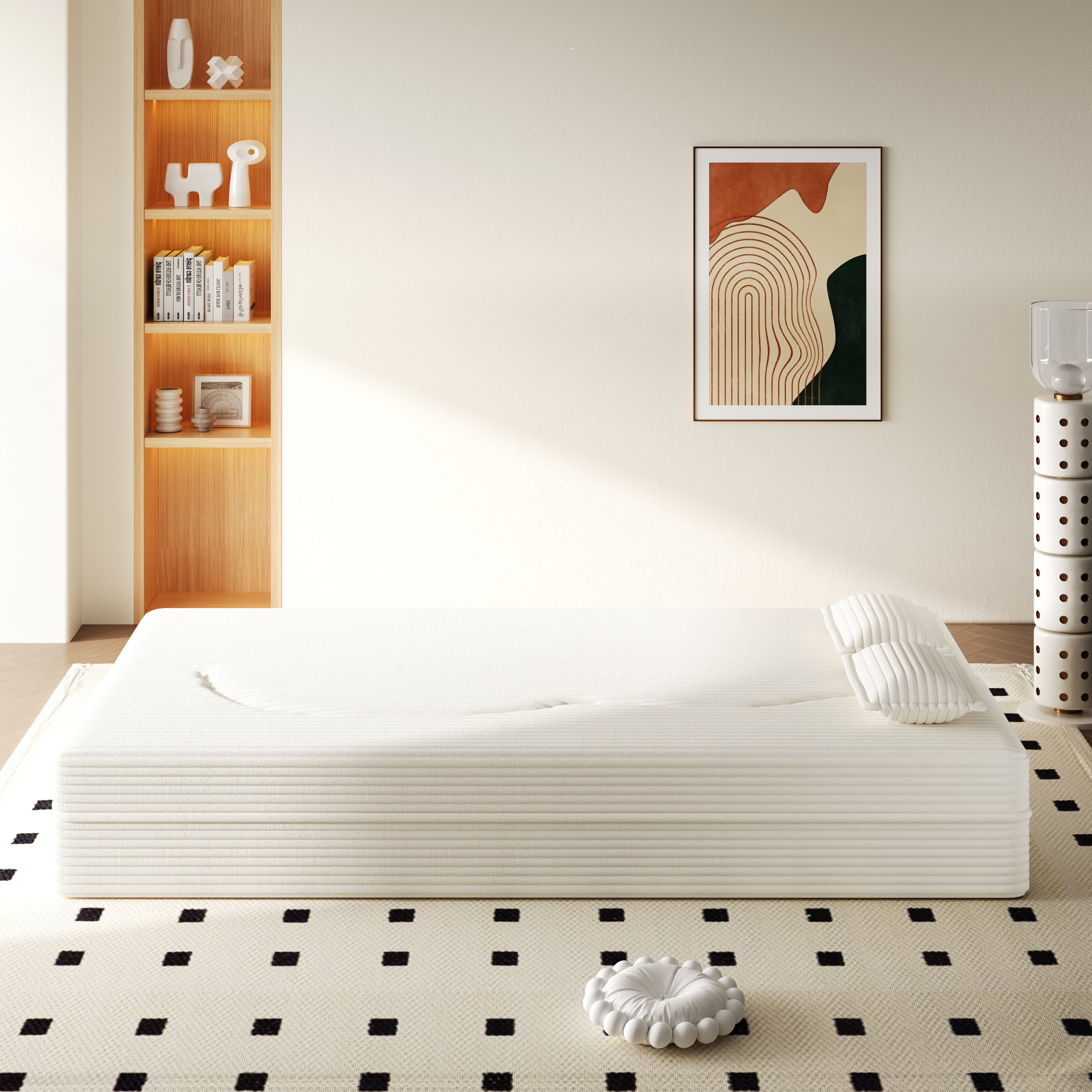 Modern Floor Sofa with 2 Pillows
