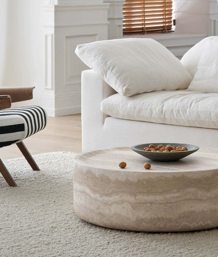 39.37'' Faux MARS Pattern Round Coffee Table