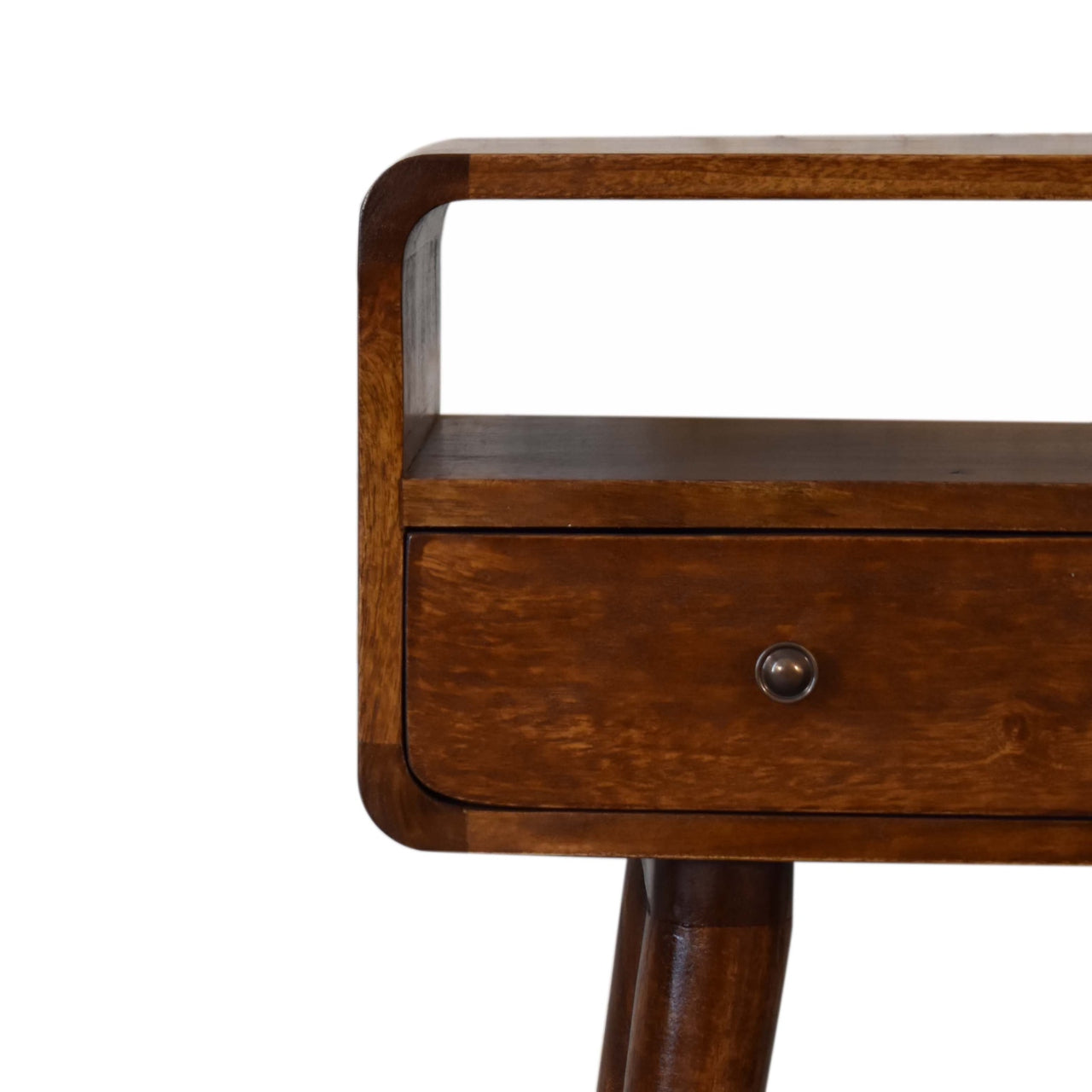 Solid Wood Mini Console Table, 2-Drawers, 1 Open Slot