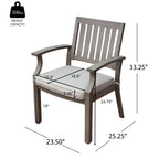 Outdoor Modern Aluminum Dining Chair with Cushion (Set of 2)