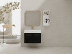 30 Inch Wall-Mounted Bathroom Vanity with Sink and Storage Rack