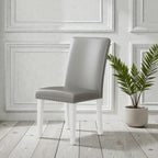 Upholstery Dining Chair Set - Silver and White
