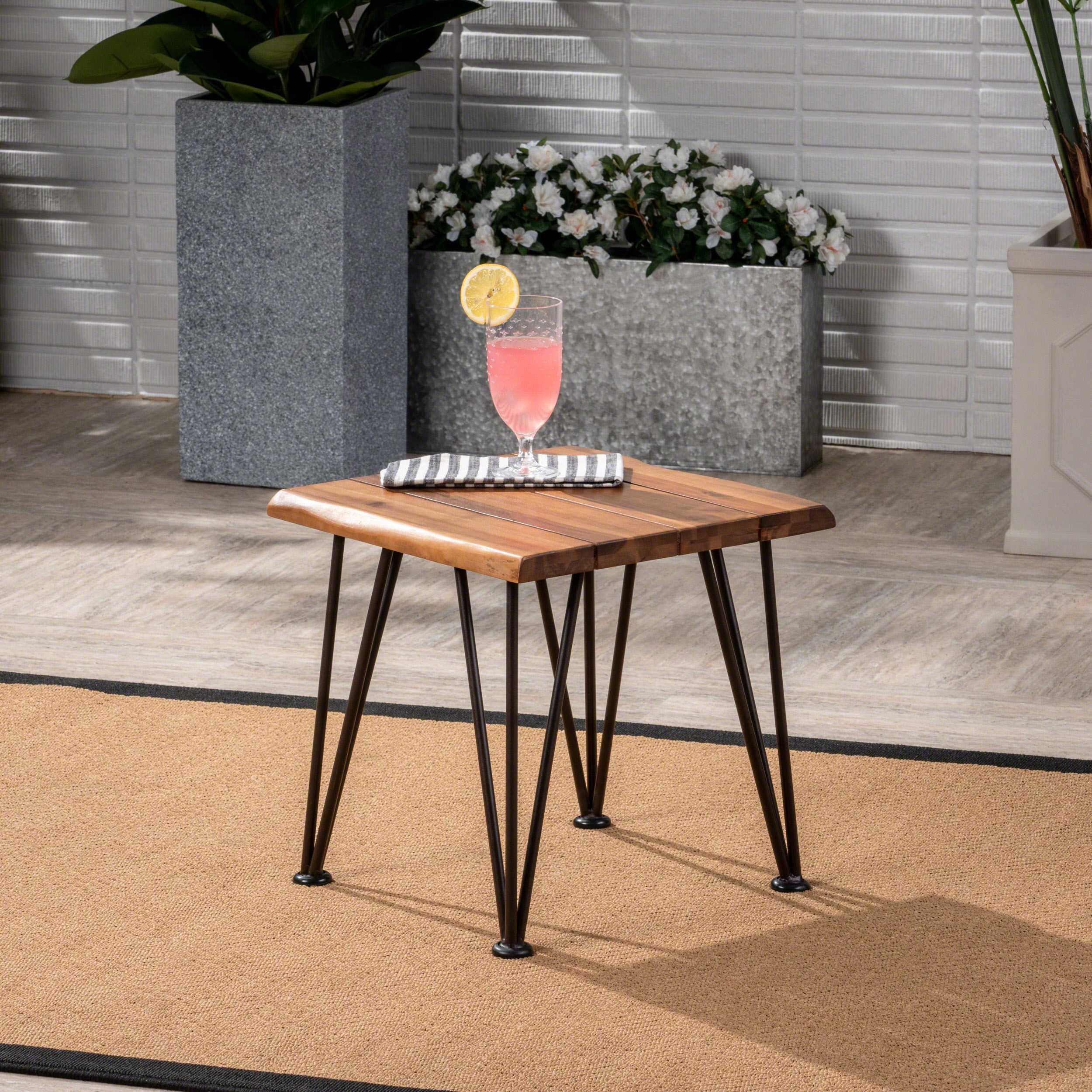 Zion Industrial Wood And Metal Coffee Table Set