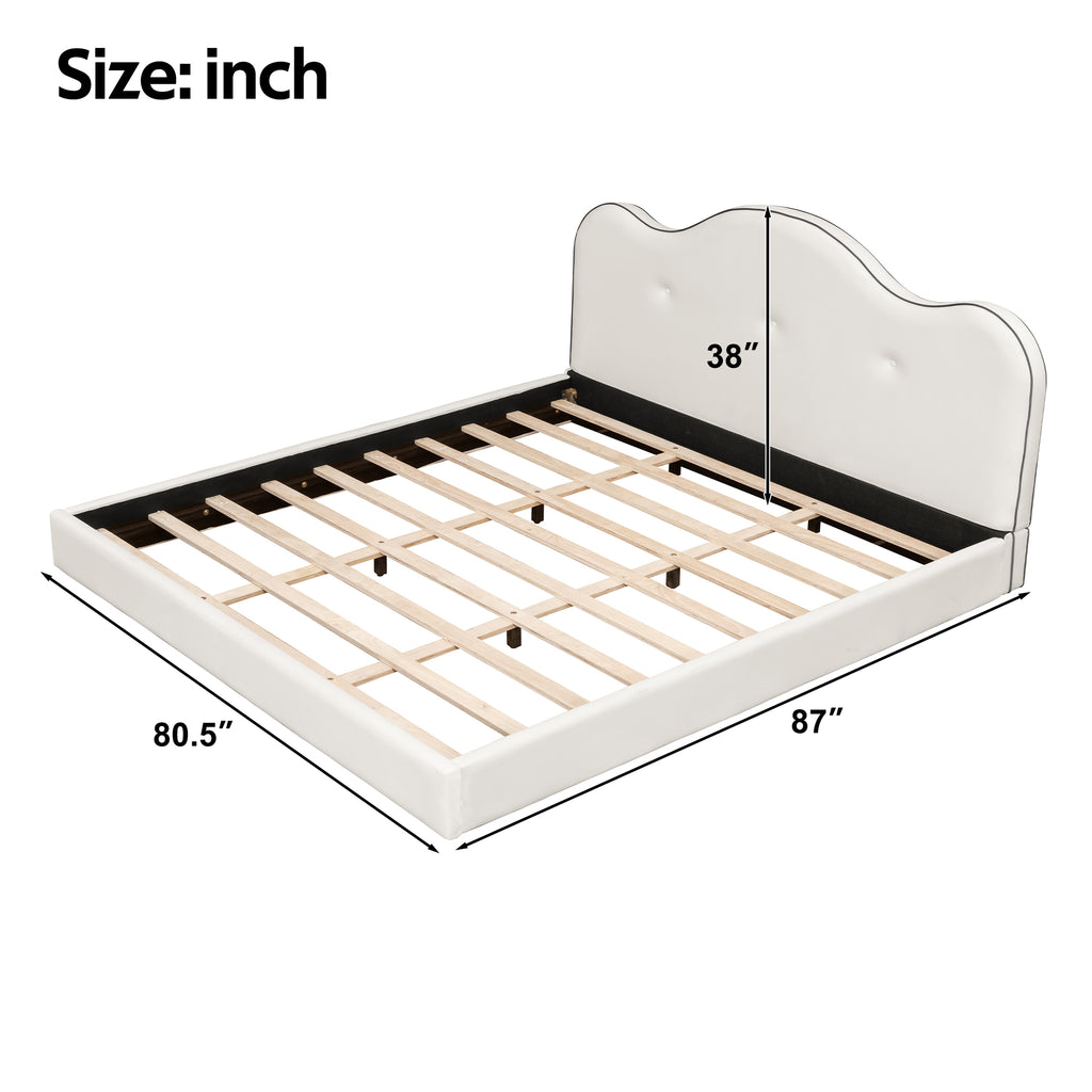King Size Upholstered Platform Bed