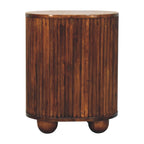 Solid Wood Curved Fluted Bedside Chest