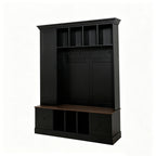 Vibe Haus 62.2''W Farmhouse Hall Tree with Shoe Storage Bench