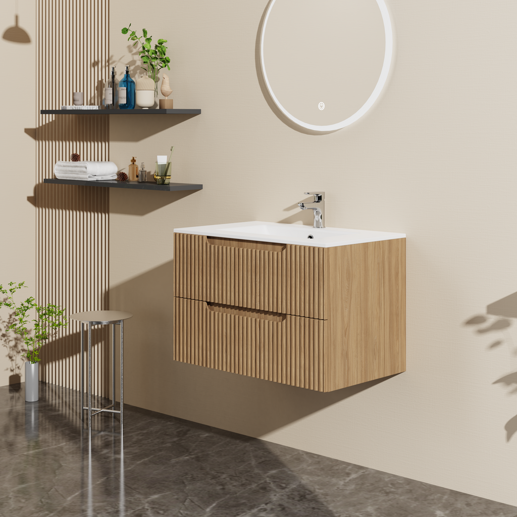 30" Wall Mounted Bathroom Vanity with Sink Combo