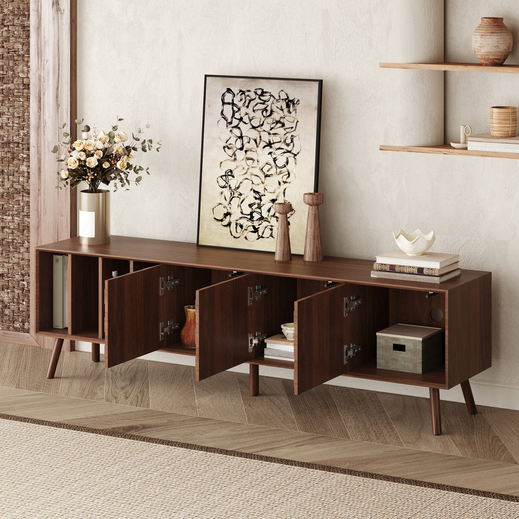 68" Mid-Century Modern TV Stand, Media Console Table