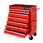 7 Drawers Multifunctional Tool Cart With Wheels - Red