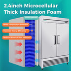 54" Commercial Refrigerator - Stainless Steel 49 Cu.Ft