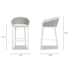 Rowan 27.5" Rope Barrel Low Back Patio Counter Stool - Set of 2