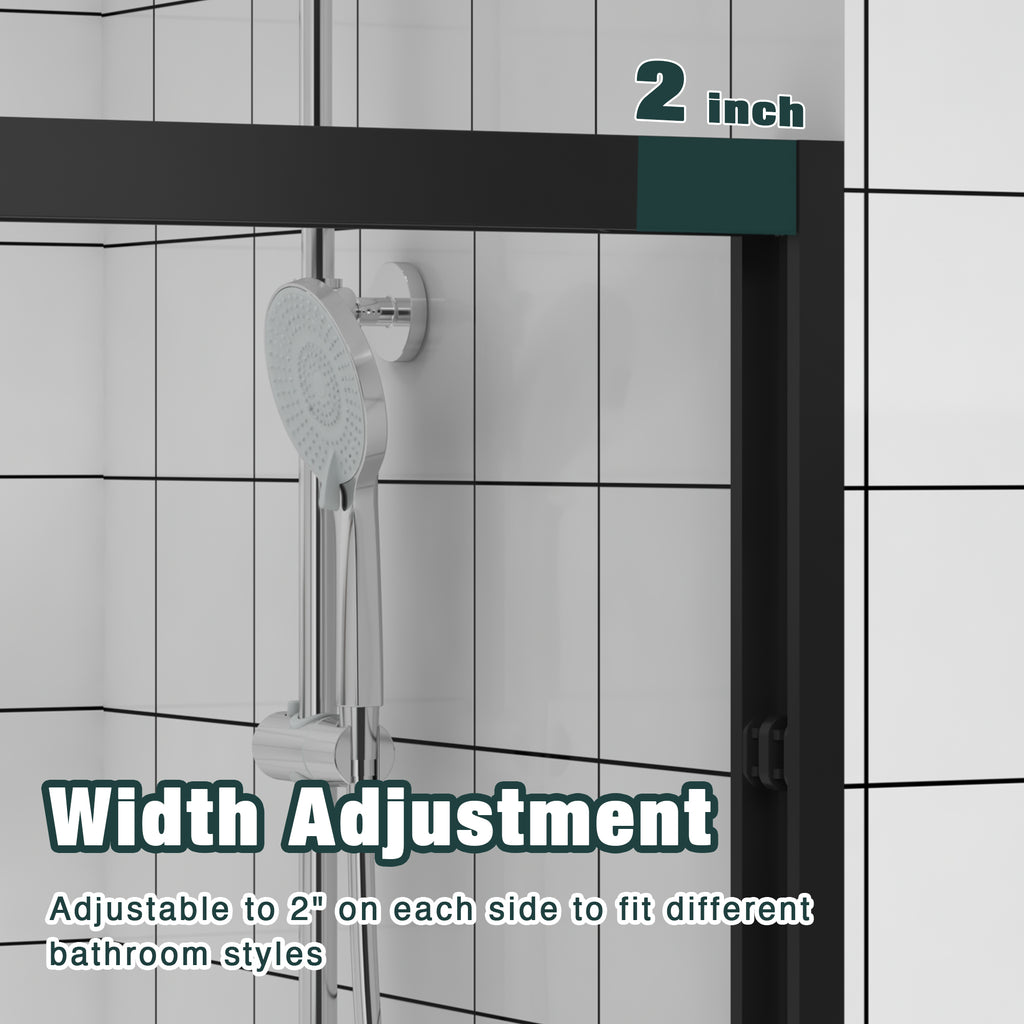 Aluminum Frame Double Sliding Shower Door (44-48"x76")