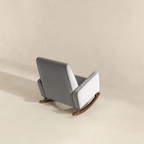 Premium Demetrius Light Grey Fabric Rocking Chair