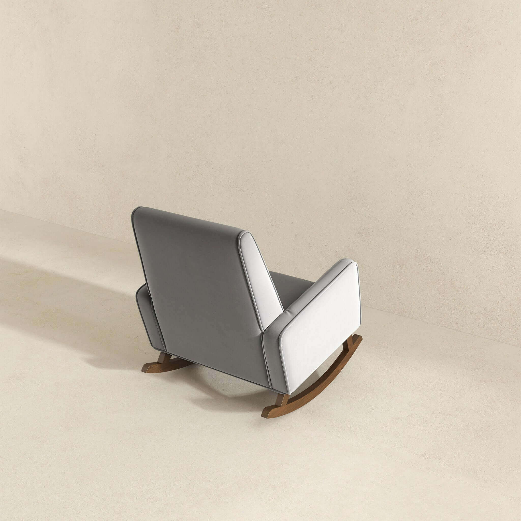 Premium Demetrius Light Grey Fabric Rocking Chair