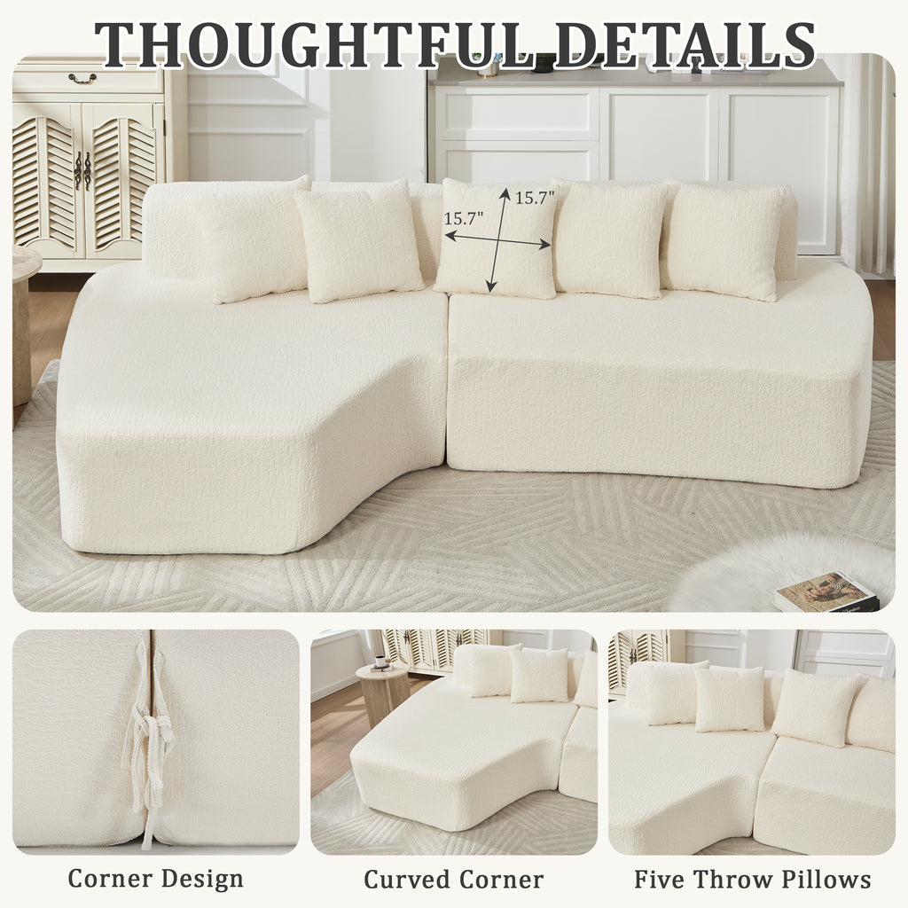 Compression Sectional Couch with Comfy Chaise