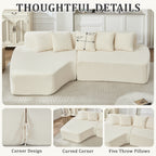 Compression Sectional Couch with Comfy Chaise