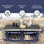 Folding Camping Table with Storage Compartment