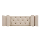 Alma Tufted Flared Arm Entryway Bench in Sky Neutral