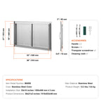 BBQ Access Door, 36W x 21H Inch Double Outdoor Kitchen Door