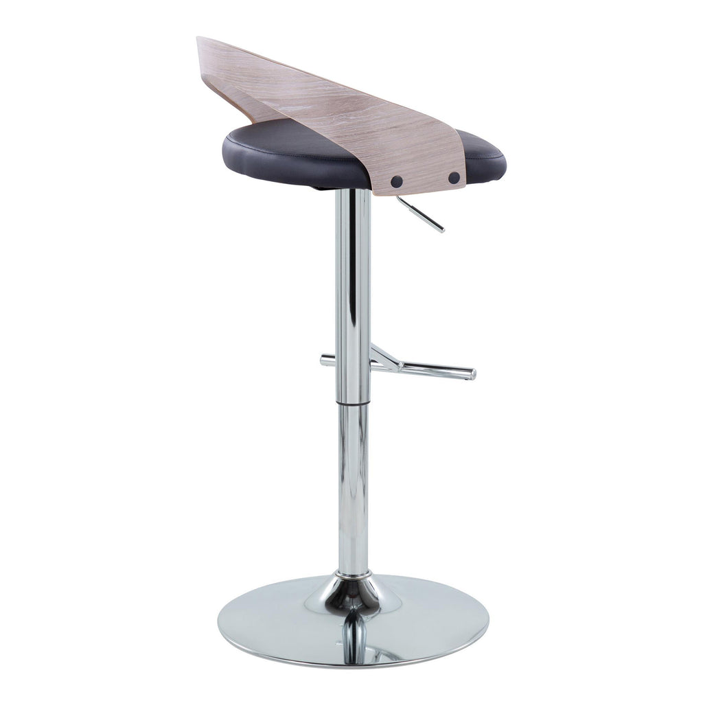 Contemporary Adjustable Height Barstool with Swivel