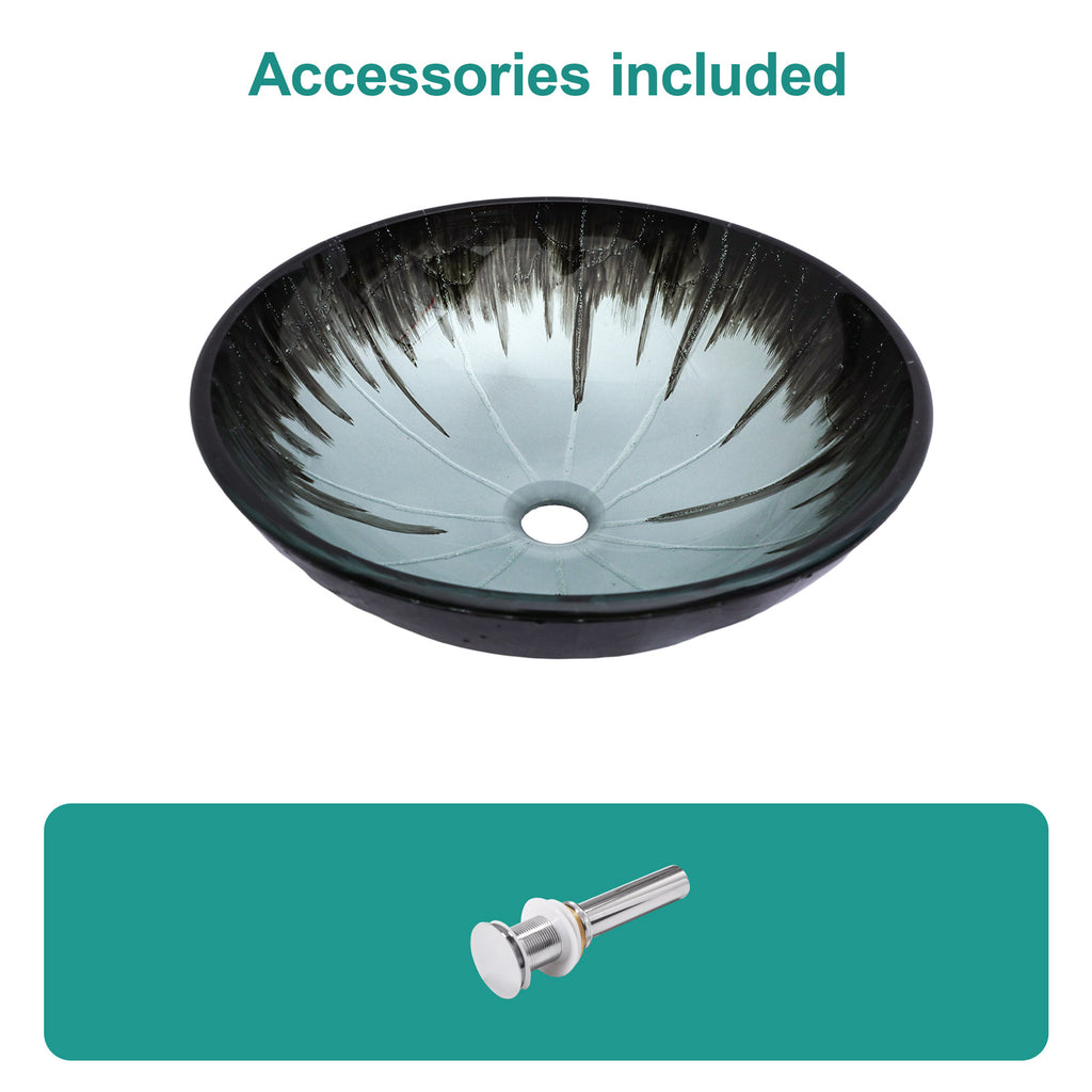 Artistic Tempered Glass Bathroom Vessel Sink