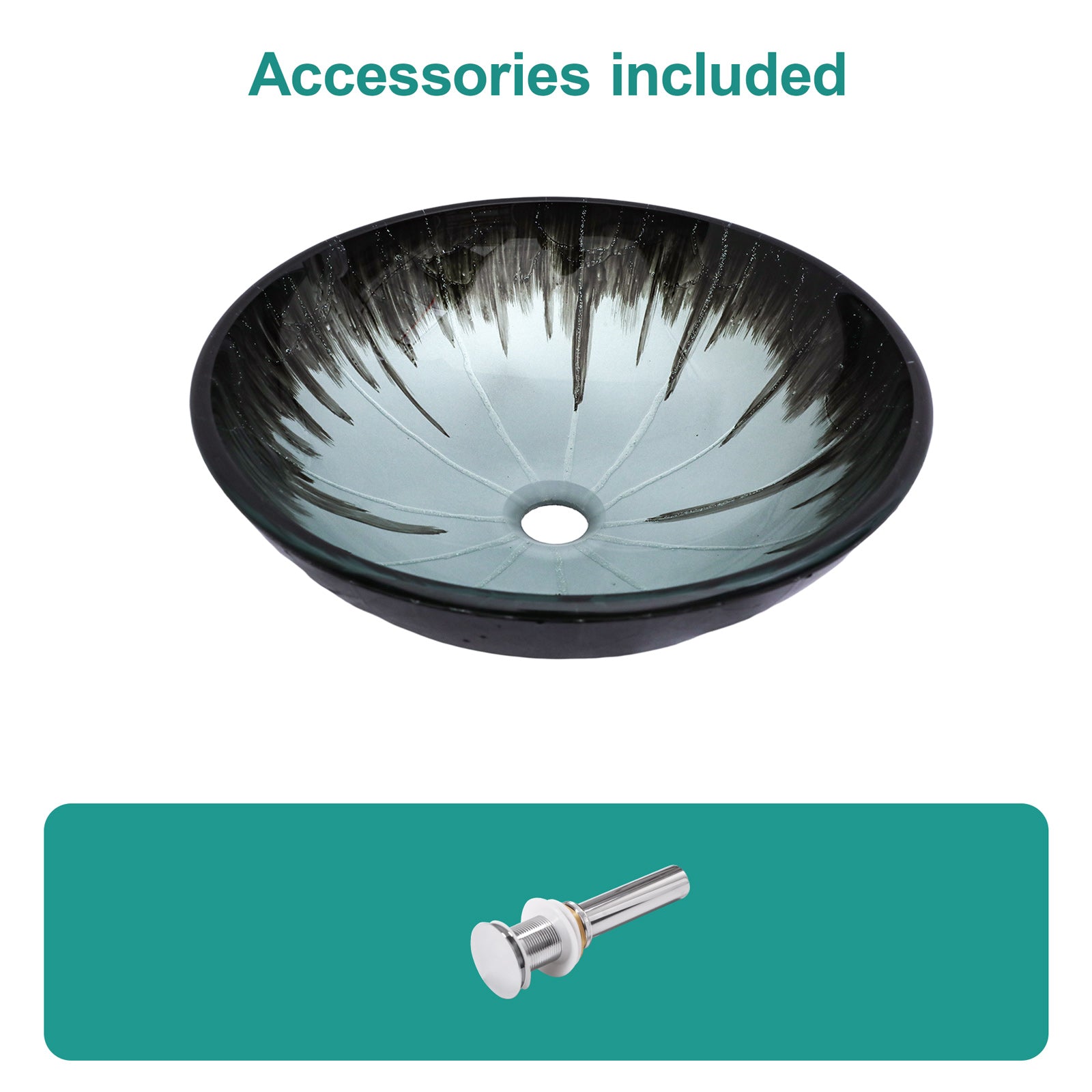 Artistic Tempered Glass Bathroom Vessel Sink