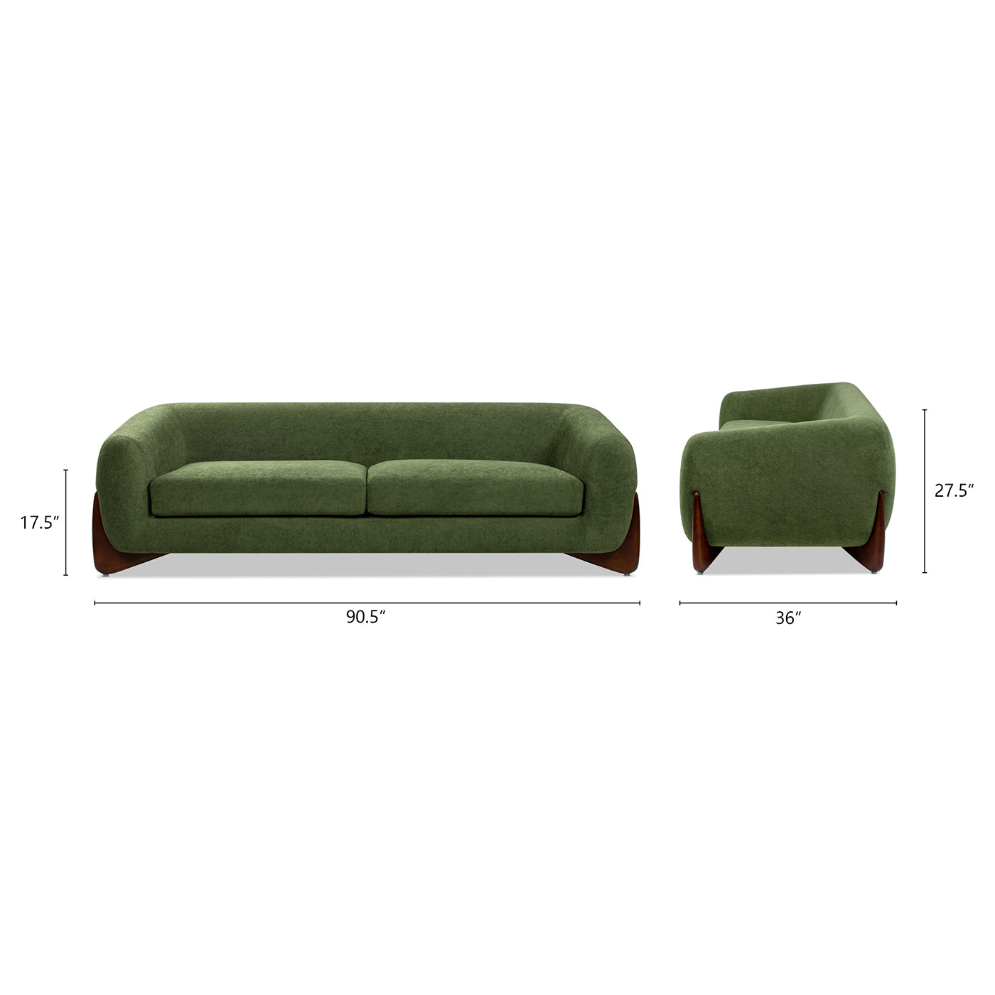 Alpine 90.5" Sherpa Sofa, Moss