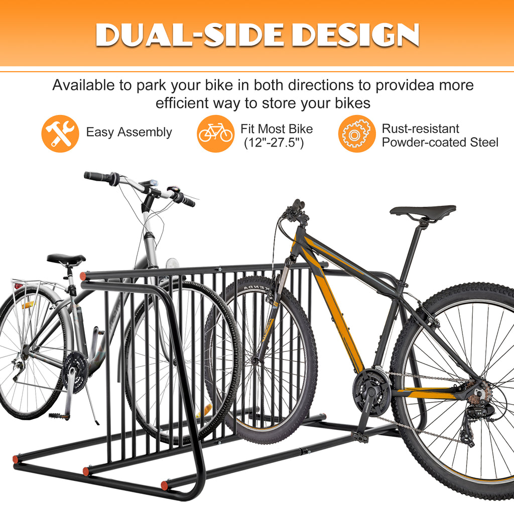 10-Bike Floor Bike Rack