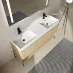 60" Bathroom Vanity Combo with Double Resin Sink