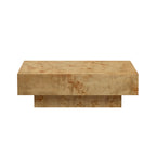 43.31 Inch Burl Wood Veneer Coffee Table